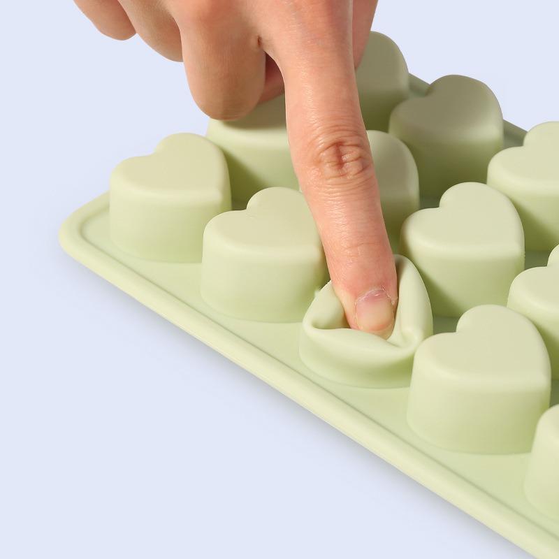 Heart Rectangle Silica Ice Cube Trays with Removable Lids Gel Mold BPA Free Tray