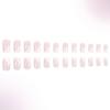 24 Pcs Simple Lines Stick On Nail Pink White Press On Nail Glossy Full Cover False Nail Artificial Nail for Woman