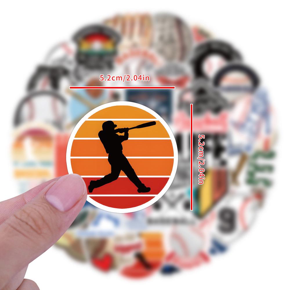 60 Cool Baseball Sports Cartoon Graffiti Stickers for DIY Decoration – Perfect for Water Bottles & Skateboards.