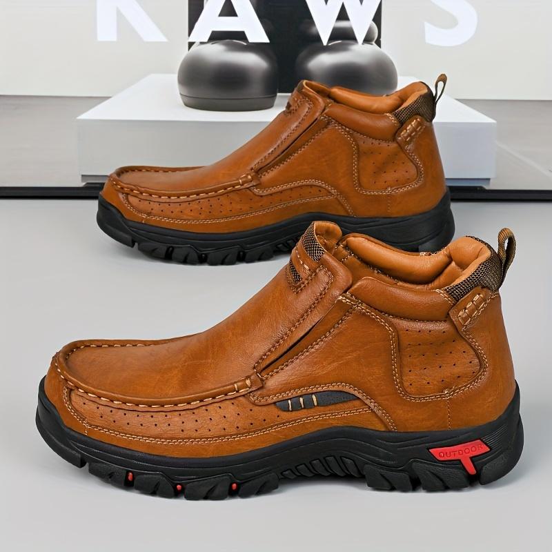 Men's Mid-Top Casual Hiking Boots - Slip-Resistant, Comfortable & Versatile for All Seasons, Men's Boots, Warm, Anti Slip, Hiking