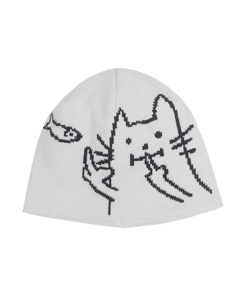 Eolaiteuaenggeul Cat Fish Beanie (White)