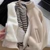 Thickened Velvet Sweatshirt Jacket Zipper Collar Warm Casual Autumn Winter Commute Women's