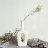 20cm White Ceramic Flower Vase Tabletop Centerpiece Ornament Home Minimalism Decoration Vase Hydroponic Container Pot