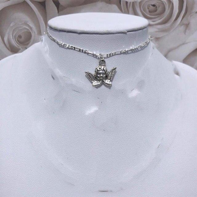 

Hip Hop Angel Dice Pendant Choker Pendant Necklace Punk Metalized Clavicle Chain Necklaces Modish Women Fashionable Jewelry Celebration Party Event