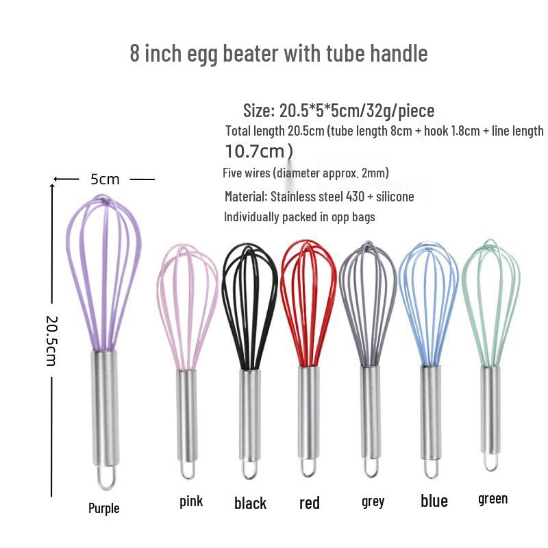 Silicone Cooking Utensil Set: Oil Brush, Scraper, Basting Brush, Ladle, Spatula, Tongs, Cream Spatula (Mini Set, One-Piece Design)