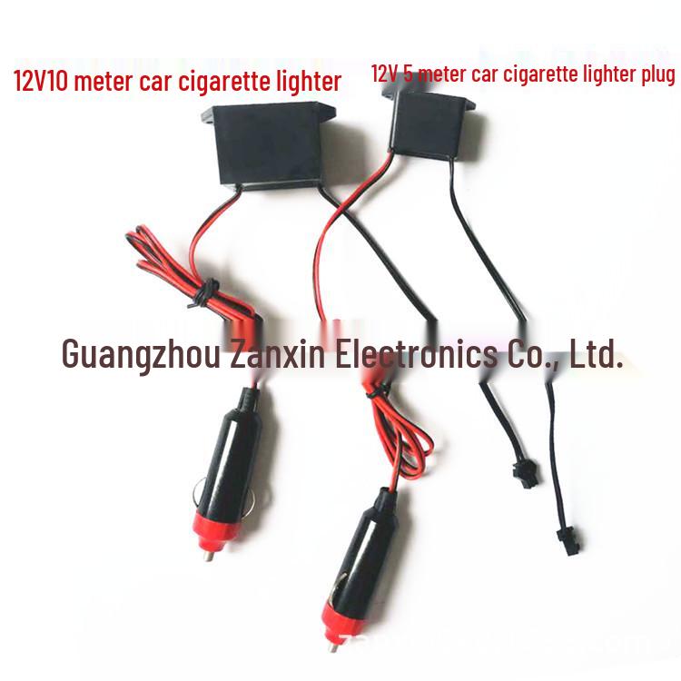 12V Автомобильный драйвер для светящегося EL провода с подключением от прикуривателя 5m Car Cigarette Lighter