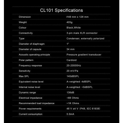 TOPPING Professional CL101 Studio Condenser Microphone, Gaming, XLR, Unidirectional, Shock Mount, Windscreen, Pop Filter, for Video Streaming, Home Re