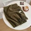 Womens Winter Warm Knitted Scarf With Mohair Blend Soft Shawl Students Casual Wear