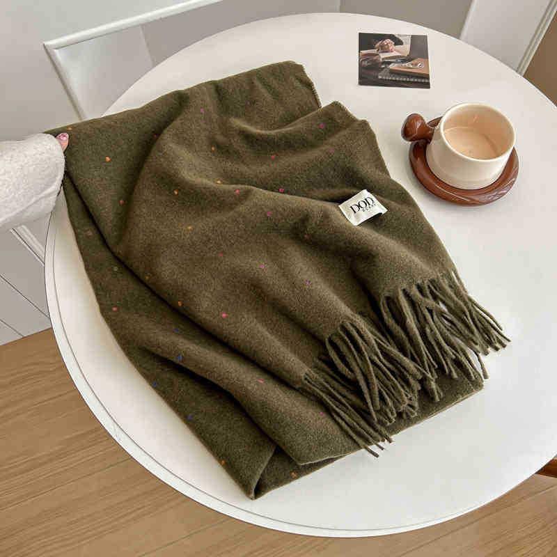 Womens Winter Warm Knitted Scarf With Mohair Blend Soft Shawl Students Casual Wear
