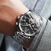 OLEVS Mechanical Automatic Moon Phase Watch Stylish Skeleton Waterproof Popular Luminous Watch for Men