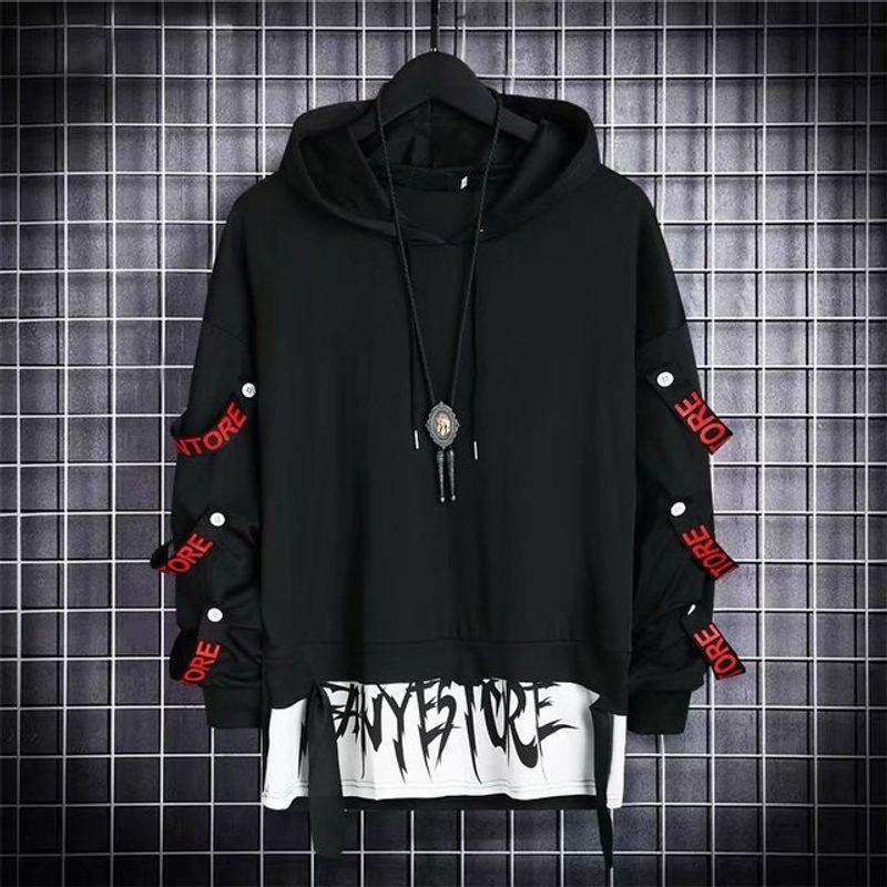 

Loose All-Match Personality Street Hip-Hop Top Loose Versatile Personality Male Black L