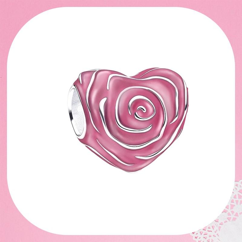 Sparkling Rose In Bloom Series Charm Bead Purple Pink Rose In Bloom Fit Original Bracelets Accessories Diy Jewelry Gift