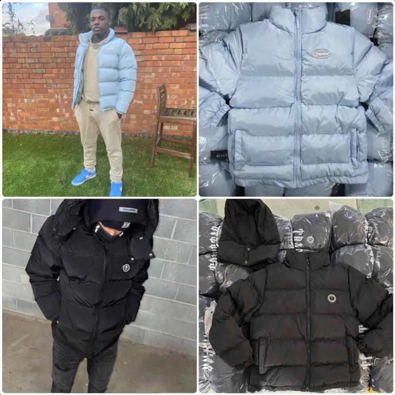 Herren Oversized Kapuzen-Baumwoll-Pufferjacke Mit Besticktem Streetwear Wintermantel