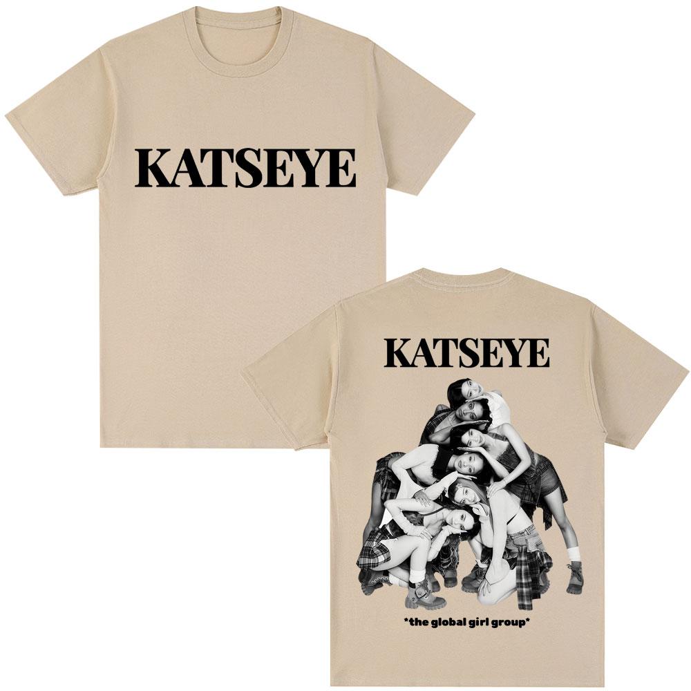 Kpop Group Katseye Graphic TShirt Trendy Retro Unisex Women Korean Vintage Short Sleeve Oversized Cotton Casual Fans Gifts T Shirt