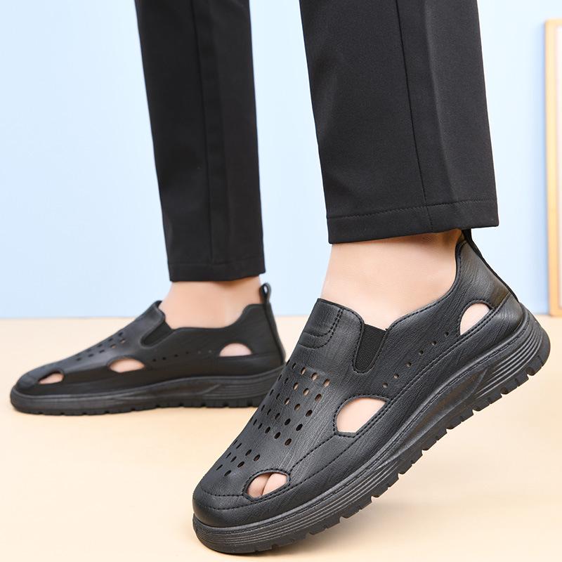 2025 Summer Men's Breathable Casual Beach Sandals - Hollow-out Outdoor Shoes