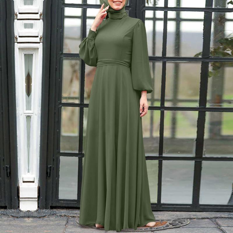 YYFS Women's Fashion Spring Fall Solid Color Print Long Sleeve Casual Dresses