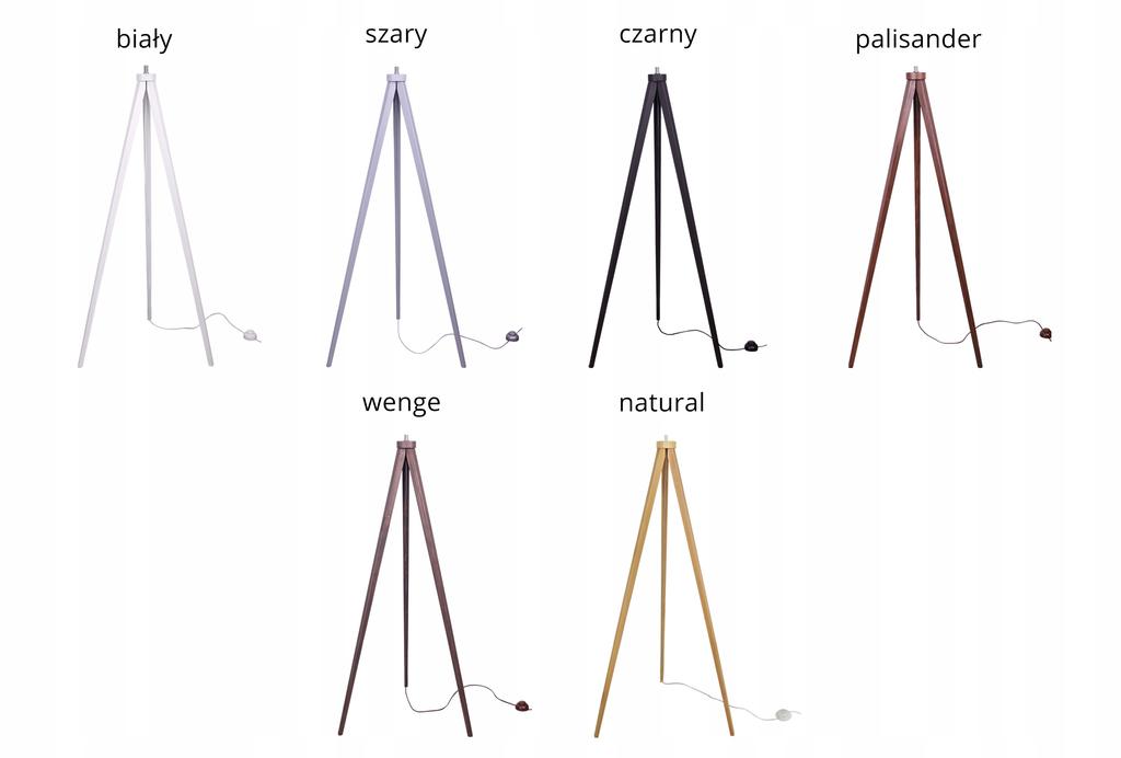 FLOOR LAMP TRIPOD WOODEN LAMPSHADE 45CM CAKE