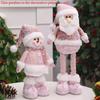 1pc/3pcChristmas Standing Telescopic Old Man Elk Doll Desktop Decoration Pink Snowman Figurine Holiday Decoration