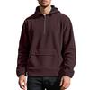 Pullover Herren Herbst und Winter Fleece Kapuzenpullover Locker Tasche Halber Reißverschluss Kapuzenpullover für Herren