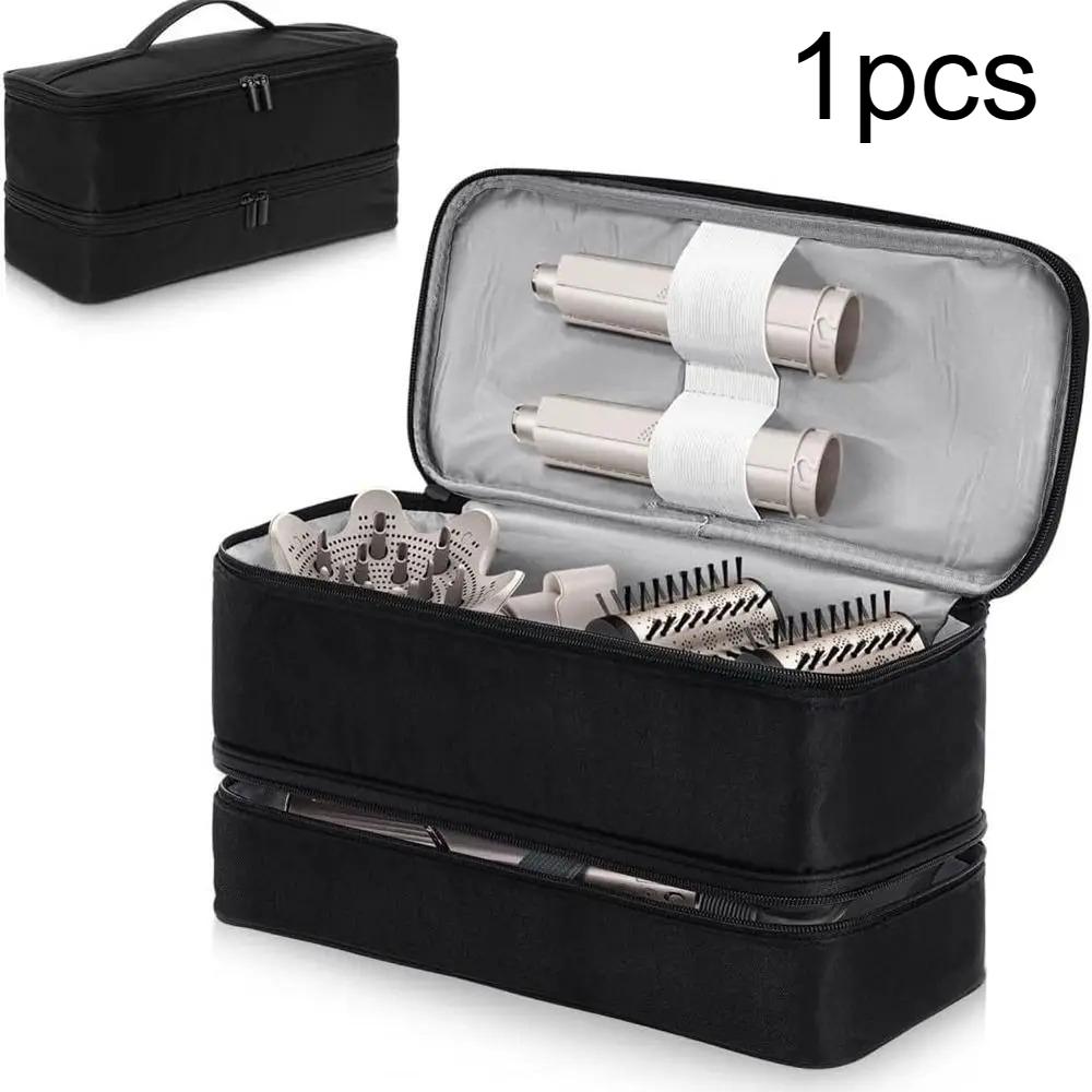 

1pcs Double-Layer Hair Dryer Case Portable Waterproof Hair Curler Bag Large Capacity for Shark Flexstyle 34x16x17cm