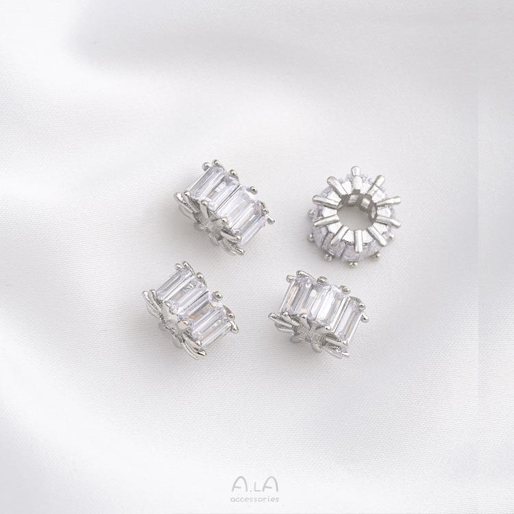 14K Gold-Plated Zircon Spacer Beads for DIY Jewelry