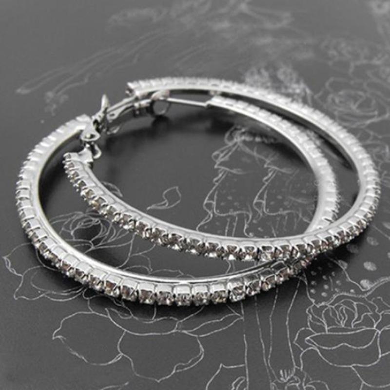 Dames Luxe Party Crystal Rhinestone Earring Hoop Ear Ring Sieraden Charms