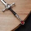 1Pc Chinese Style Sword Hairpin Punk Ruby Hair Stick Ponytail Women Trendy Hair Pin Hairstyle Tools Daily Hair Accessories