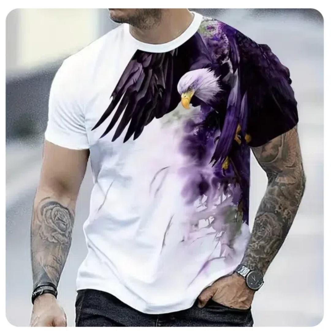 

Футболка мужская с короткими рукавами и принтом в стиле ретро с 3D-принтом, повседневная одежда, свободная и объемная летняя футболка для улицы L