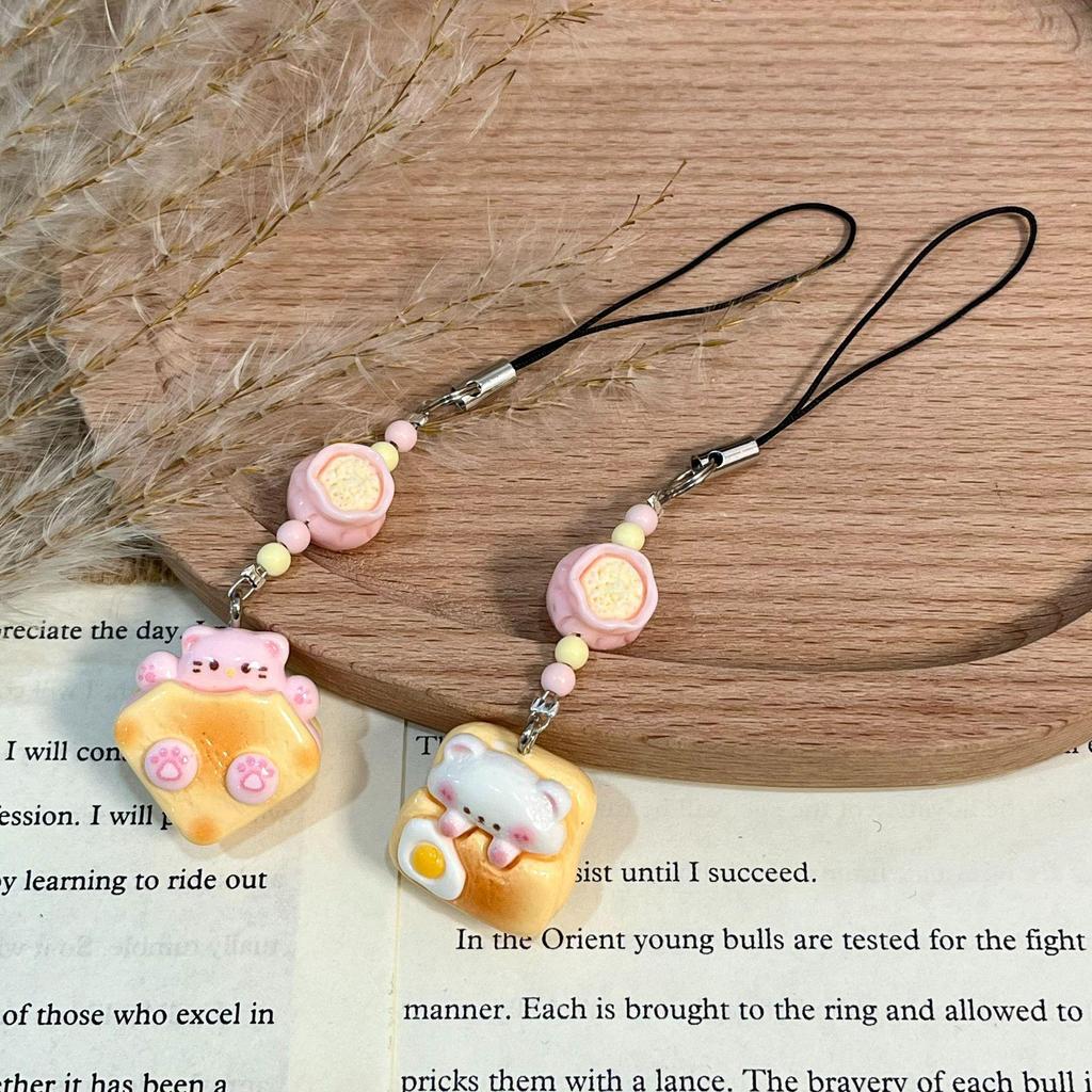 Xiaohongshu Bestseller: Cute Bear Pancake Toy Pendant and Phone Lanyard Keychain