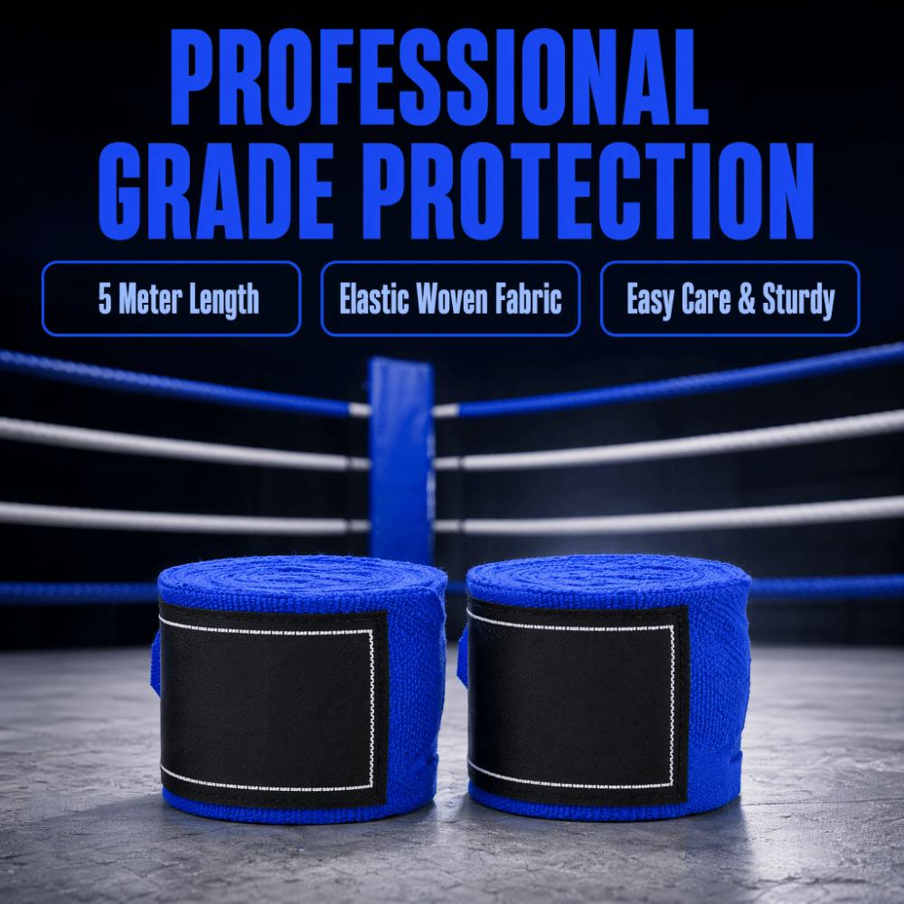 2pcs Cotton Material Boxing Hand Wraps Stretch Fabric Blue Boxing Hand Wraps  Kickboxing Workouts