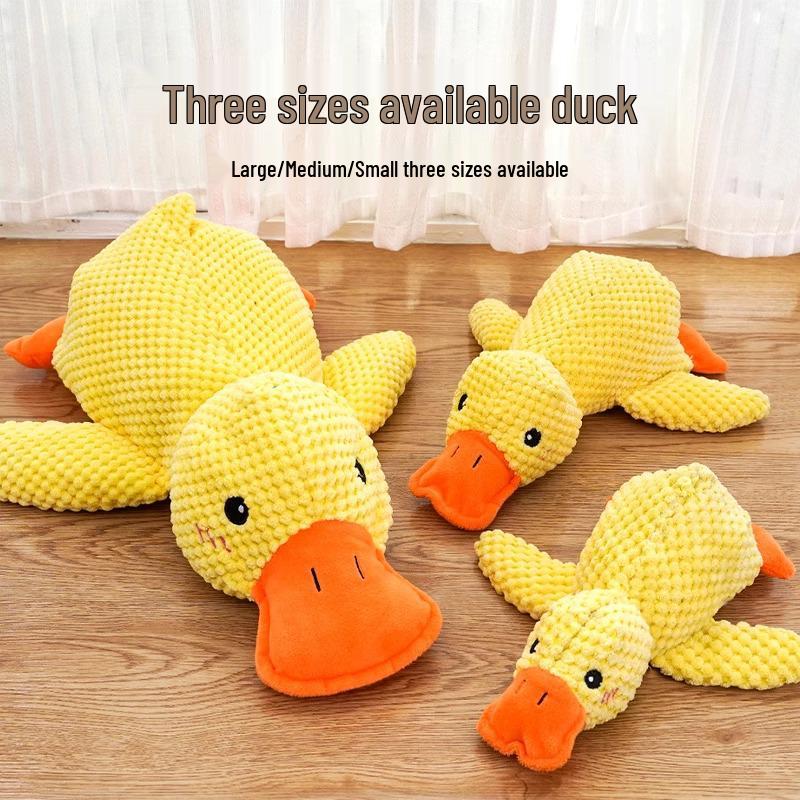Indestructible Plush Dog Toy: Bite-Resistant Yellow Duck Companion