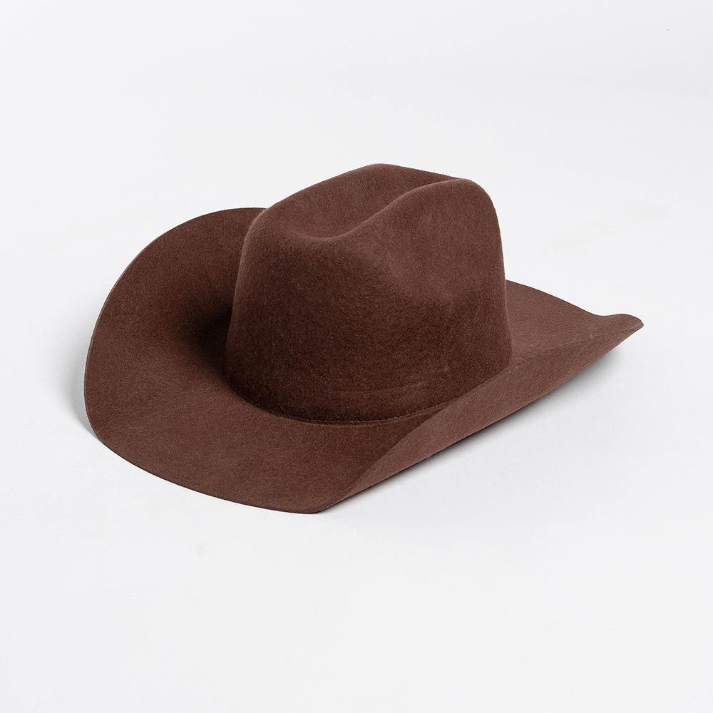 USPOP Chapeau de Cowboy 100% Laine Unisexe Chapeau Feutre à Large Bord Couleur Unie Style Fedora Classique Plusieurs Tailles S–XL Automne Hiver