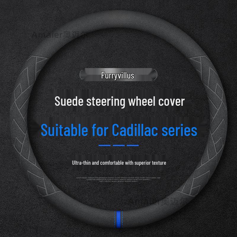 Suede Steering Wheel Cover for Cadillac XT5, XT6, CT4, CT5, XTS, GT4
