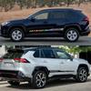 2PCS Car Door Side Skirts Stickers Sport Car Vinyl Decals Self-adhesive Car Body Decoration Sticker Accessories For Toyota RAV4