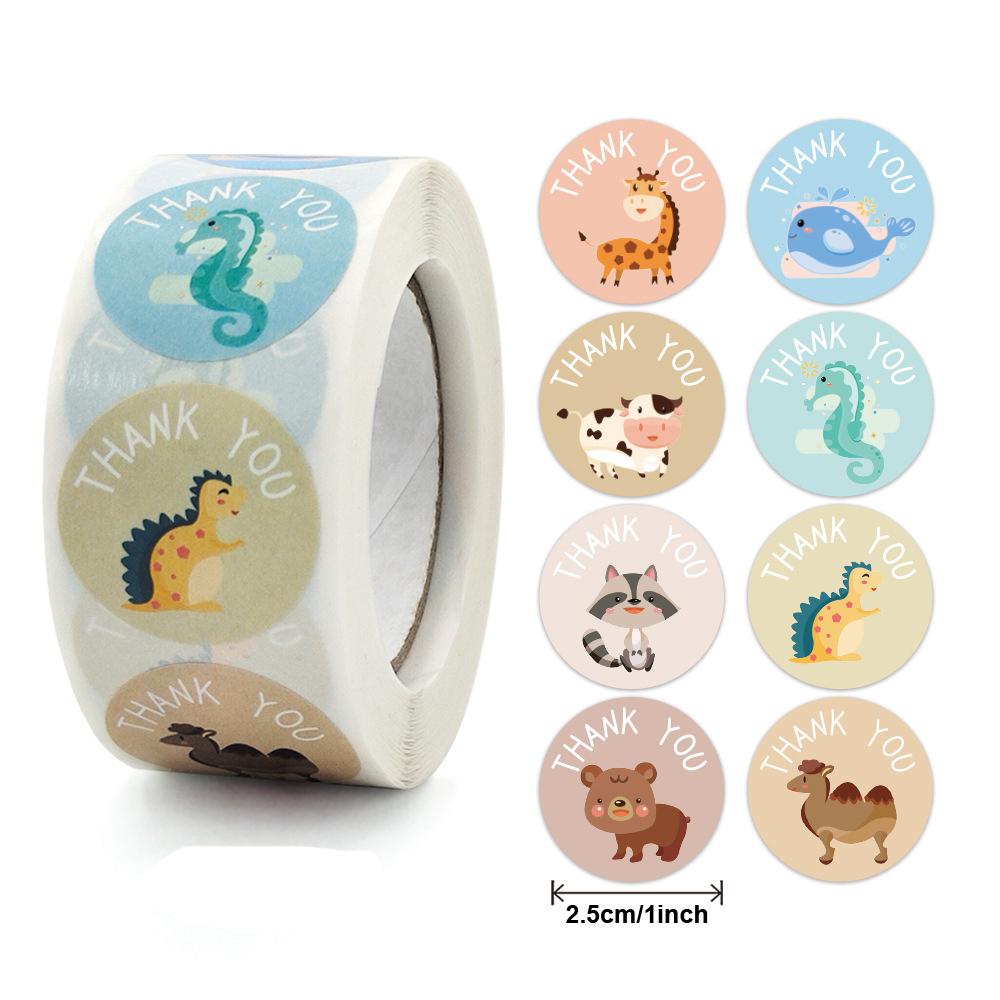 Custom Decal Stickerbook 8 Styles Cartoon Animals Thank You Note X042