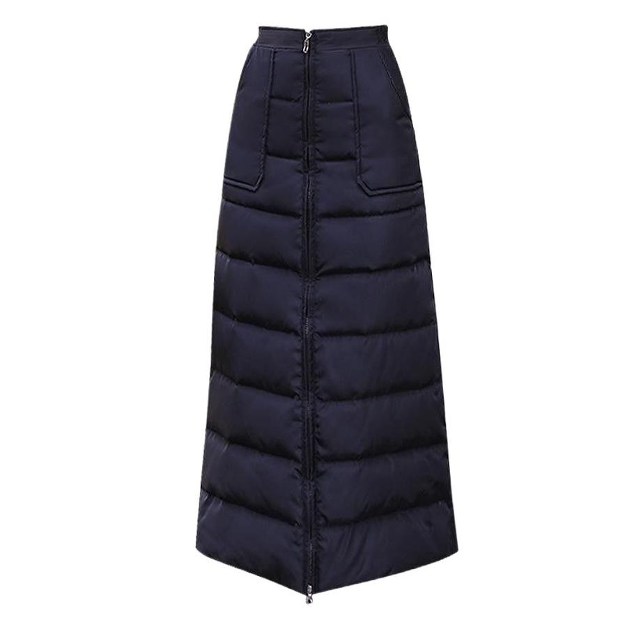 Winter Dress Newest Windproof Warm Zippered Down Cotton Full-Length Skirt Fashion Long Skirt Plus Size Winter Dress