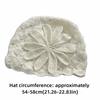Flower Decorated Knitted Cap Warm Women's Beanie Retro Woolen Cap  Outdoor