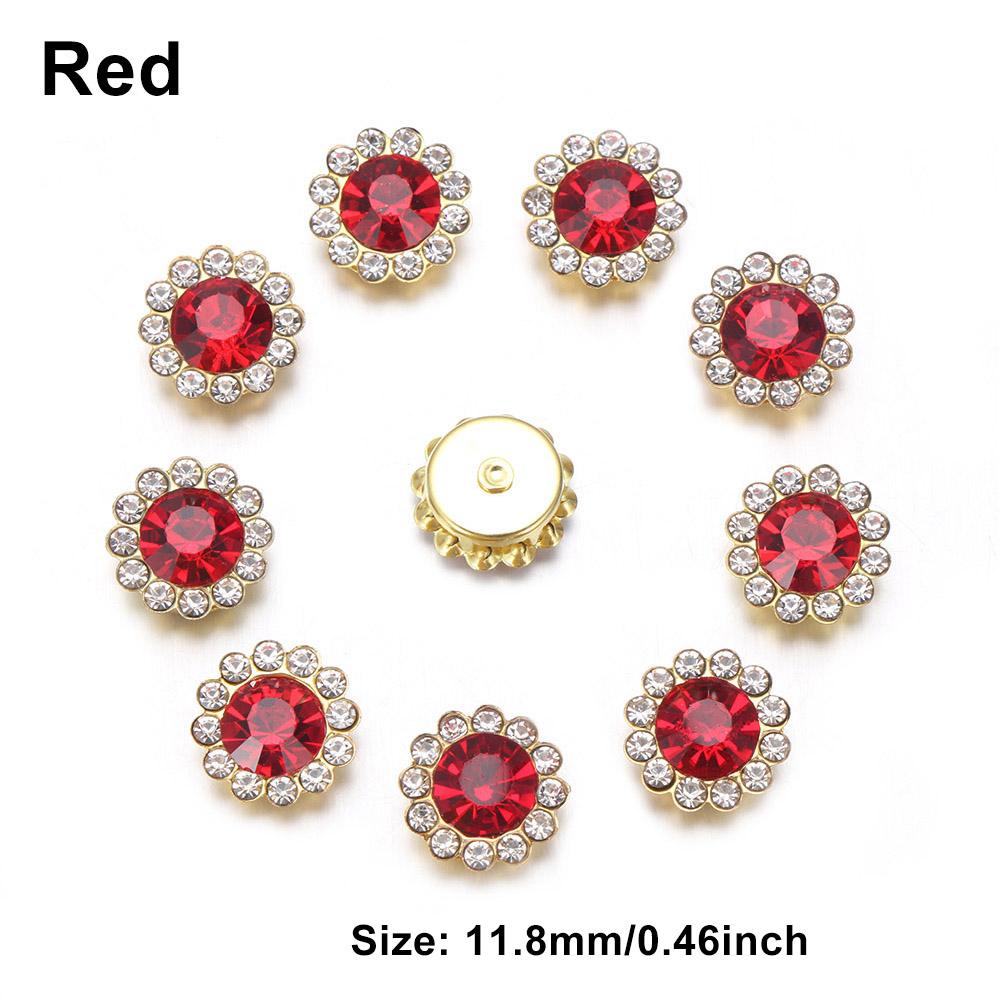 10PCS 16mm Rhinestone Snowflake Buttons DIY Craft Flatback Plating Pearl Buckle Clothing Decoration Hairpin Accessories
