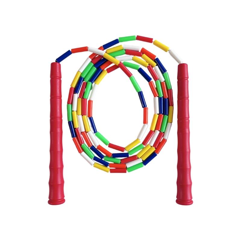 Childs Safe Skipping Rope Colorful Rotating Beads Regulable Handle Rope for School Home Exercises