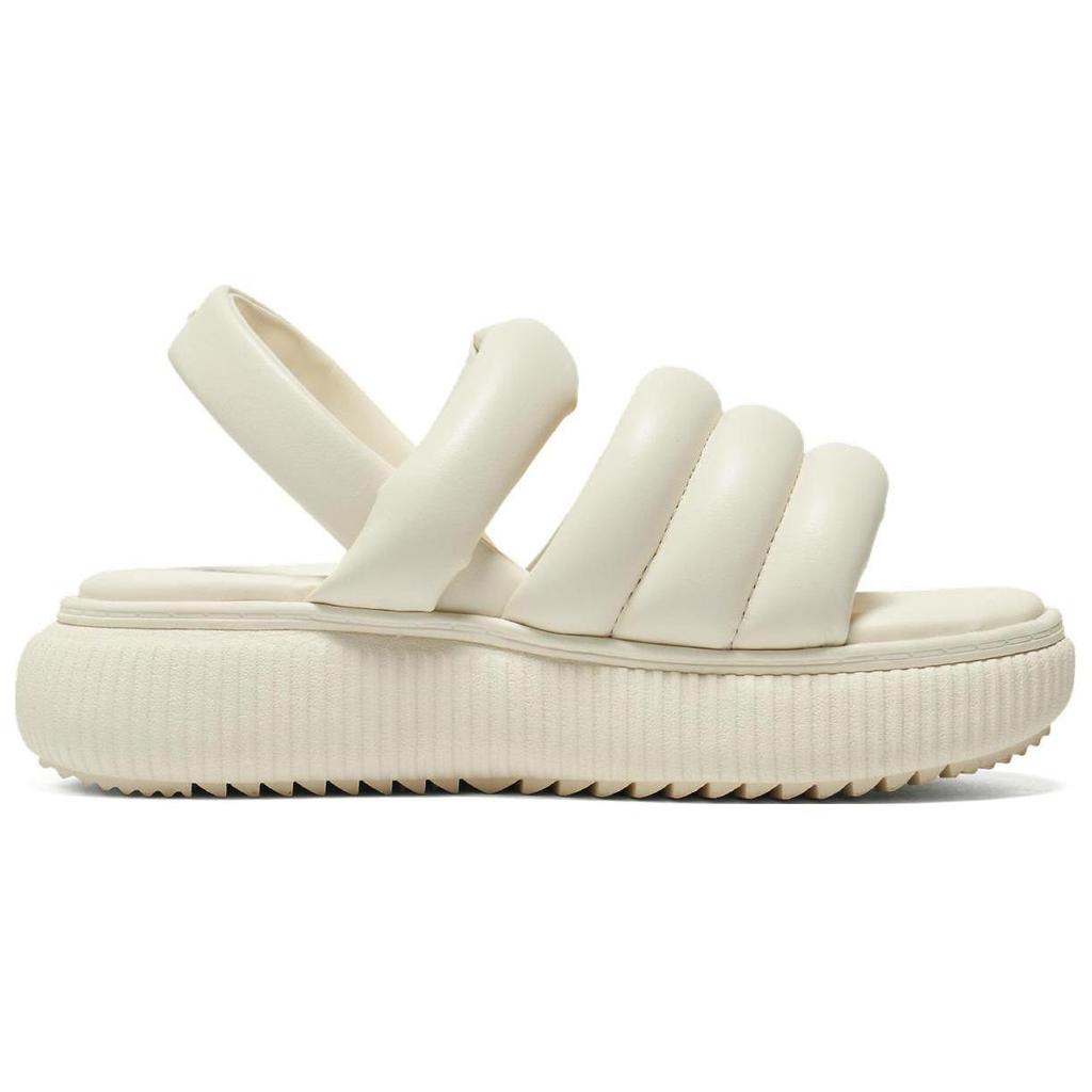 Onitsuka Tiger Otiger Strap Leather Comfortable Round Toe Slip On Beach Sandals Women sandals White 1182A623-100