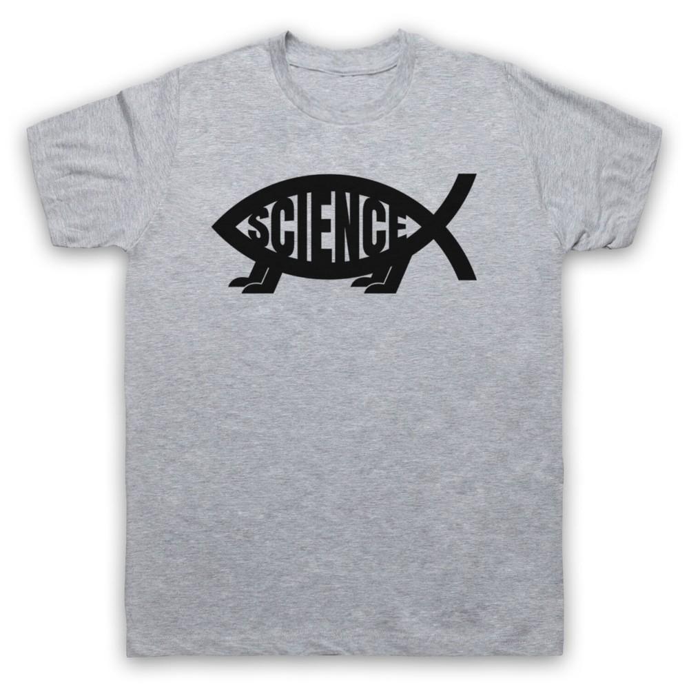 

Science Jesus Fish Legs Atheist Symbol Logo Evolution Mens And Womens T-Shirt 2XL