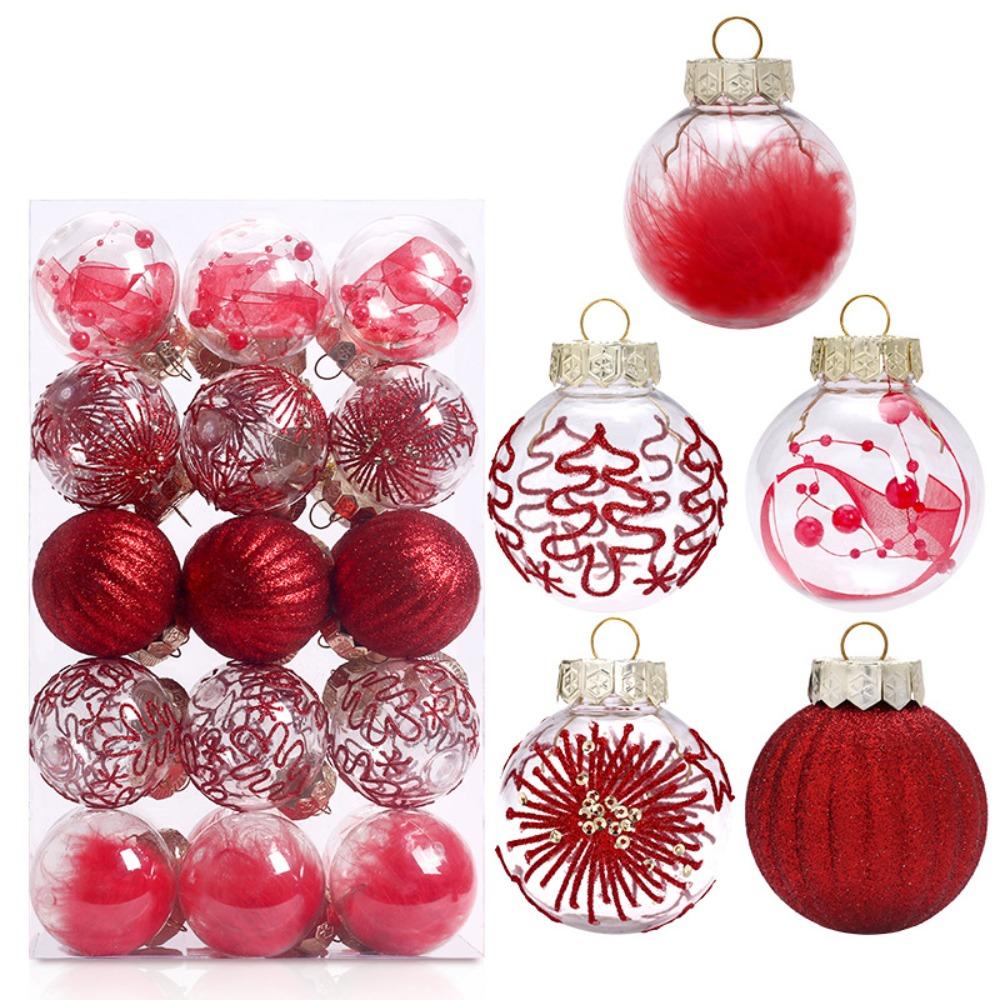 30pcs 6cm Christmas Ball Set Plastic Hanging Ornament Crafts Christmas Tree Pendant New Year