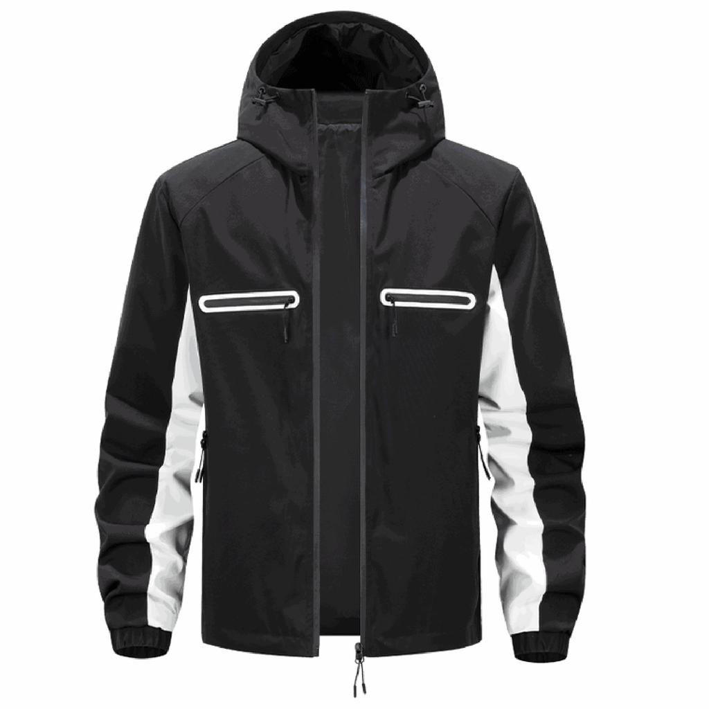 Men'S Loose Jacket Fashionable Multi Pocket Hooded Jacket
