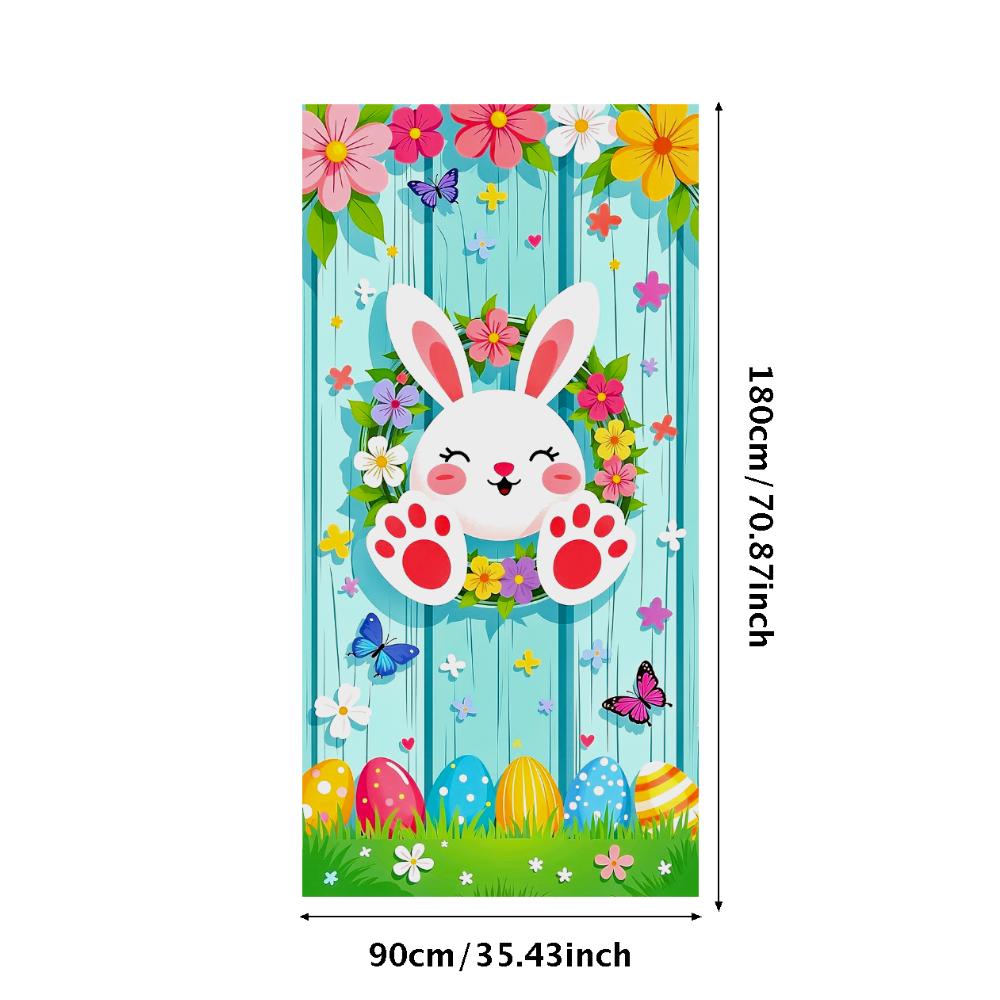 Holiday Banner Spring Theme Easter Egg Banner Easter Bunny Banner Colorful Bunny Theme For Spring Party Family Gathering