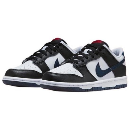 

Nike Dunk Low Black White Midnight Navy GS HJ9202-001 EU 36.5 черный белый