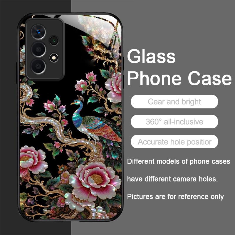 

Stylish Horses Marble Texture Printed Tempered Glass Phone Case for Samsung Galaxy S26 S25 Ultra S24 S23Plus S22 S21FE S20 Cover Galaxy S23 FE