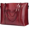 Women Genuine Leather Top Handle Satchel Daily Work Tote Shoulder Bag Large Capacity