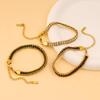 Pulsera en Capas de Acero Inoxidable y Oro de 18 Quilates con Circonita: Joyería Colorida y Versátil para Mujer