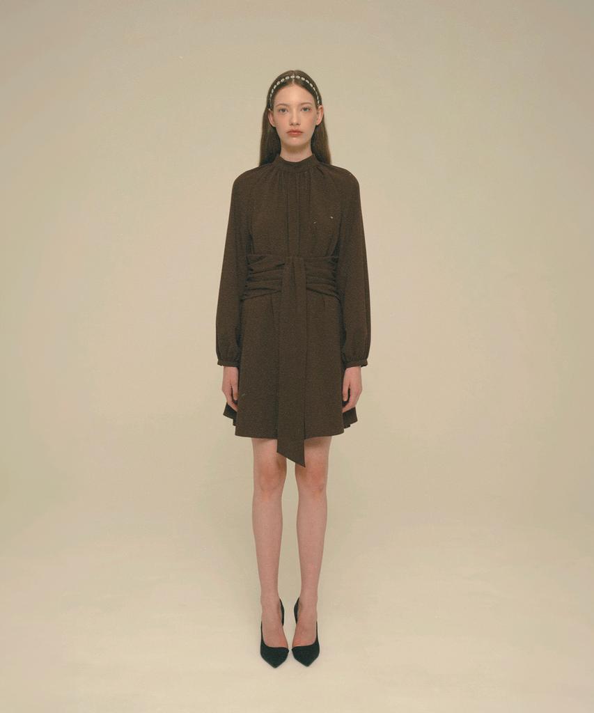 Aiseugadeuneiogongpal Tie Scarf Dress_Chestnut Brown