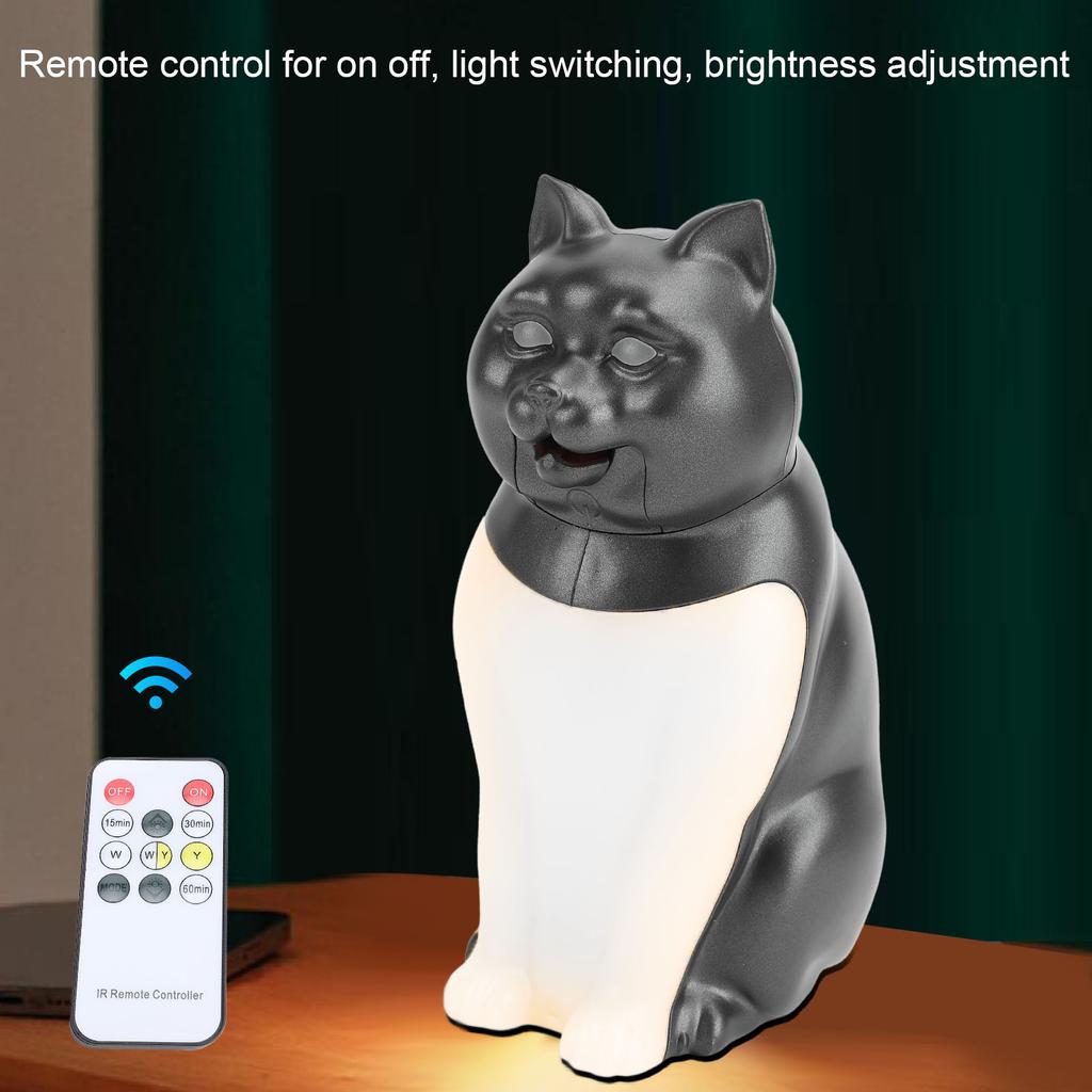 Cute Night Light Small Cat Figurine Ambiance Decoration Lamp for Bedroom Bedside Living Room Camping Tent